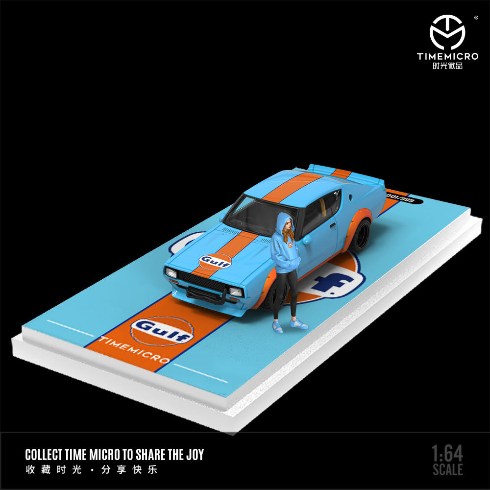 TM 1:64 尼桑KPGC110 海灣石油和ADVAV仿真合金汽車模型-CASEZONE