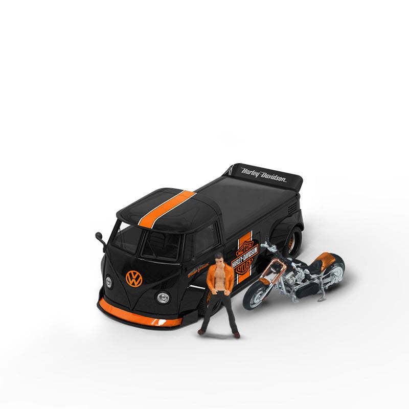 TimeMicro & MoreArt 1:64 大衆T1皮卡哈雷系列仿真汽車模型-CASEZONE