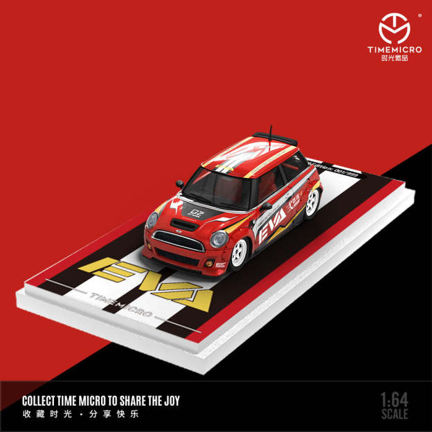 TM1:64 寶馬MINI COOPER EVA初號機 二號機仿真合金汽車模型-CASEZONE