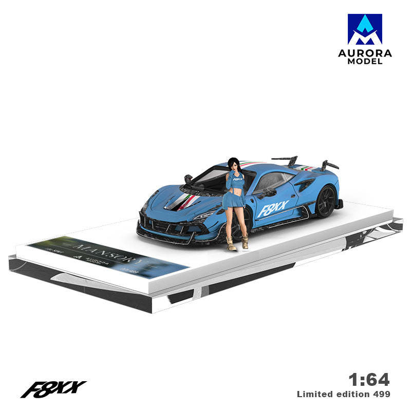 AM 法拉利邁莎銳F8XX 金屬透明紅& babyblue&金屬變色龍合金車模型-CASEZONE