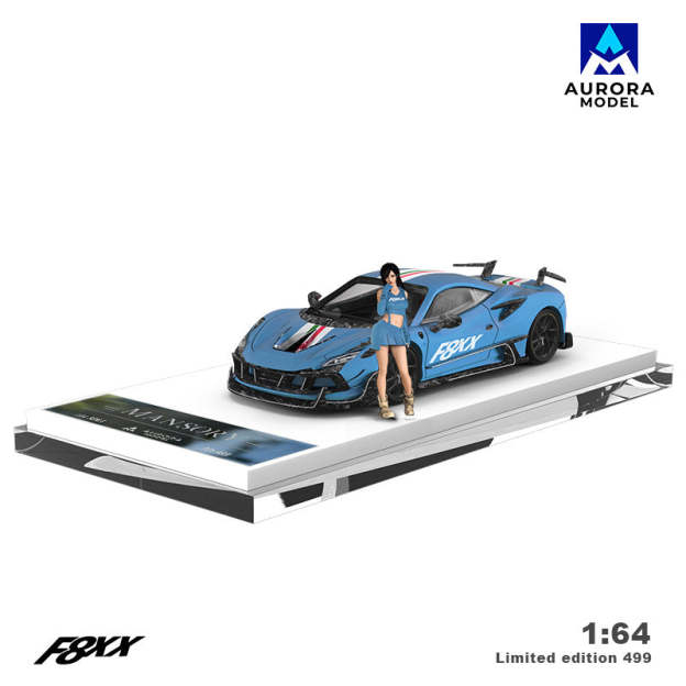AM 法拉利邁莎銳F8XX 金屬透明紅& babyblue&金屬變色龍合金車模型-CASEZONE