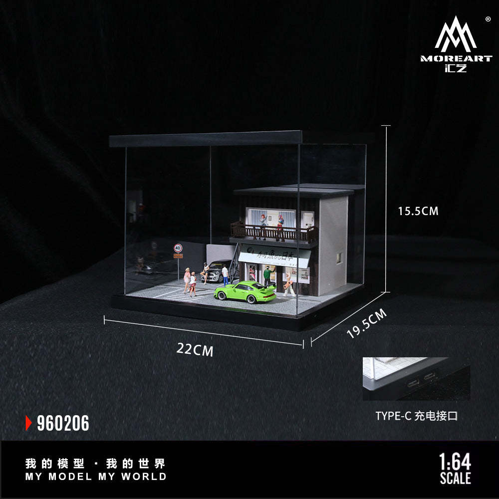 匯藝MoreArt1:64 街邊場景燈光拼裝系列06款仿真模型-CASEZONE