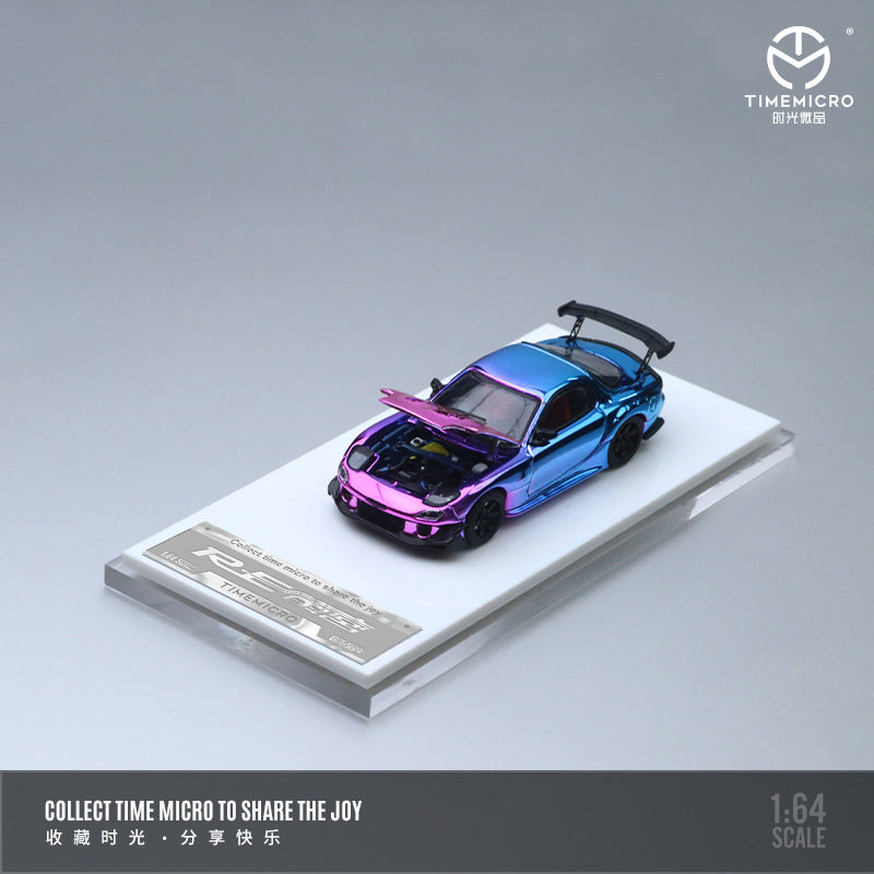 TimeMicro 1:64 馬自達RX-7雨宮 開蓋版電鍍色仿真合金汽車模-CASEZONE