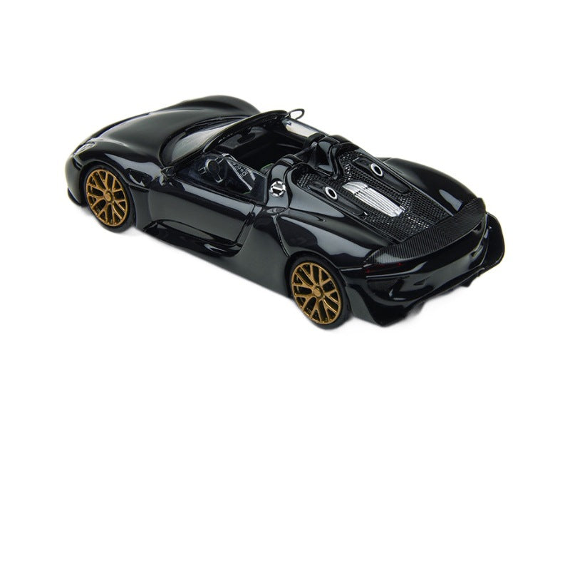 TM 1:64  保時捷918 黑金配色 防真合金汽車模型-CASEZONE