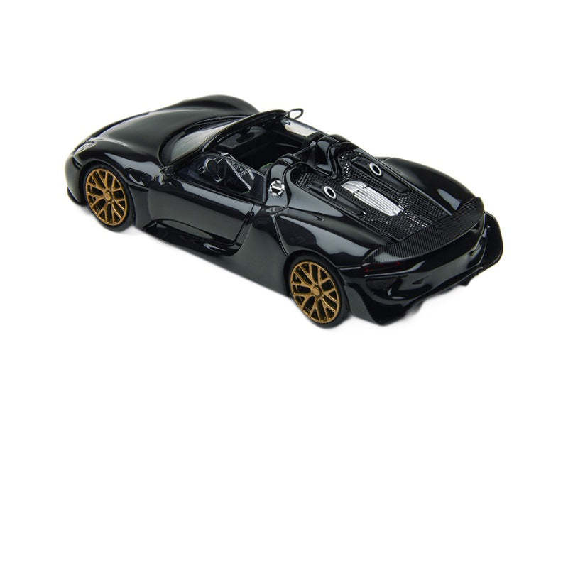 TM 1:64  保時捷918 黑金配色 防真合金汽車模型-CASEZONE