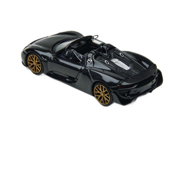 TM 1:64  保時捷918 黑金配色 防真合金汽車模型-CASEZONE