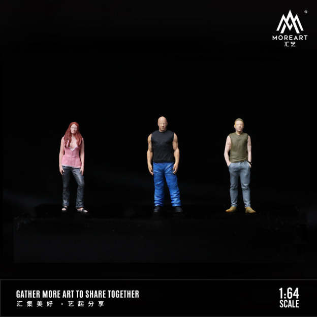 匯藝MoreArt1:64 速度與激情人偶A套裝 仿真模型 手辦 場景-CASEZONE