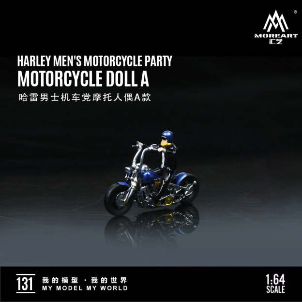 匯藝MoreArt1:64  哈雷男士機車黨摩托人偶仿真樹脂模型-CASEZONE