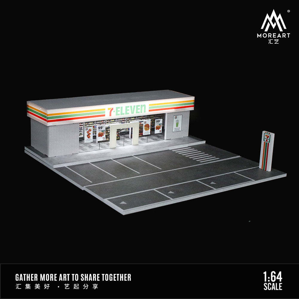 MoreArt1:64  711羅森便利店燈光版拼裝場景模型-CASEZONE