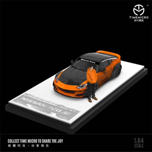 TimeMicro 1:64 尼桑400Z 金屬紅黑和橙黑塗裝仿真合金汽車模型-CASEZONE