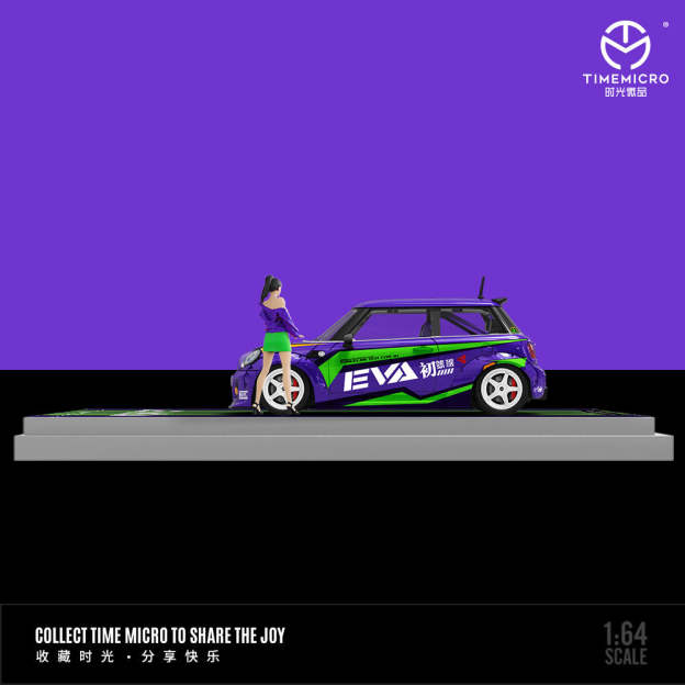 TM1:64 寶馬MINI COOPER EVA初號機 二號機仿真合金汽車模型-CASEZONE