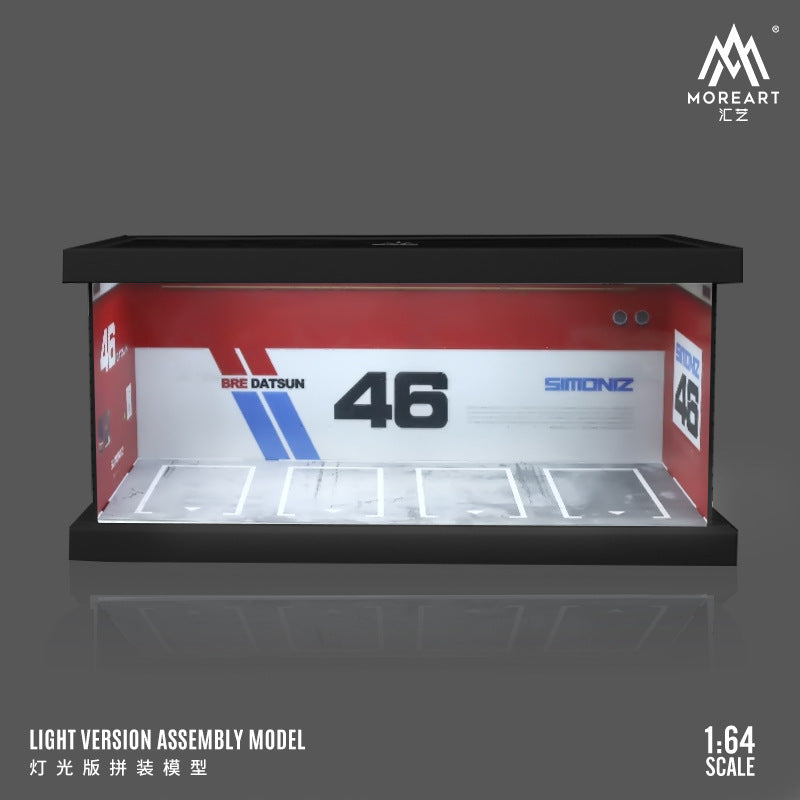 MoreArt 1:64 主題停車四車位燈光版拼裝場景模型-CASEZONE