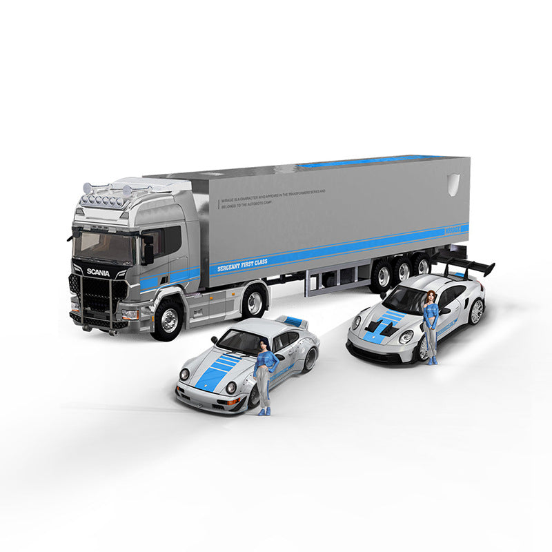 TM 1:64 保時捷964 992 斯堪尼亞貨櫃車幻影系列仿真合金車模-CASEZONE