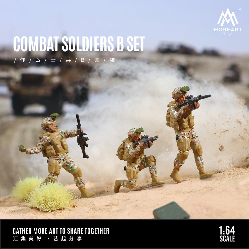 MoreArt1:64 作戰士兵人偶套裝樹脂模型收藏微縮擺件-CASEZONE