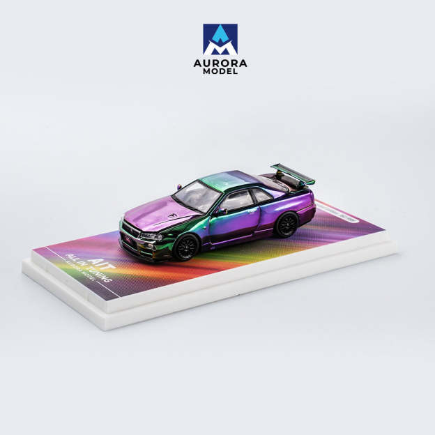 AM 2024汽車改裝展覽會展會限定 R34前後開蓋 合金車模型-CASEZONE