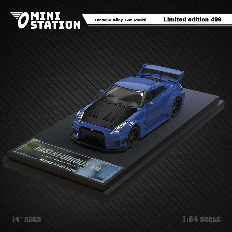 MiniStation1:64 尼桑GTR R35 3.0速度與激情 仿真合金汽車模型