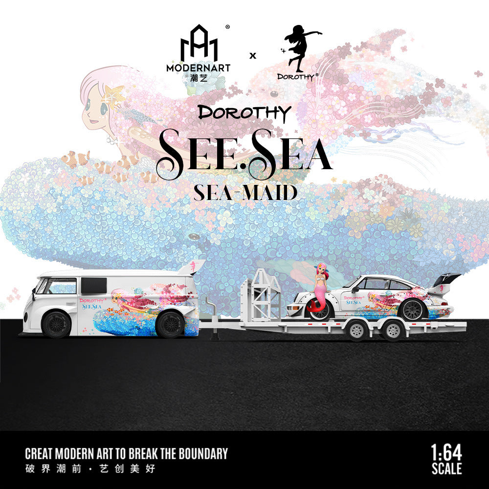 ModernArt 1:64 多蘿西海洋主題系列塗裝原創設計仿真合金汽車模型-CASEZONE