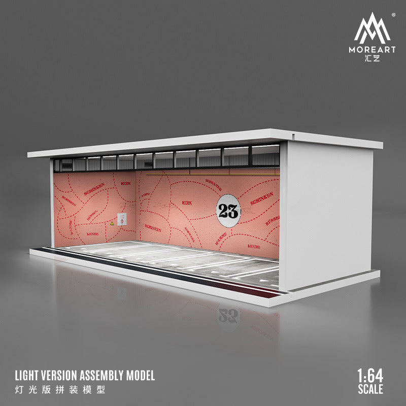 MoreArt 1:64汽車主題塗裝燈光版拼裝場景模型 -CASEZONE