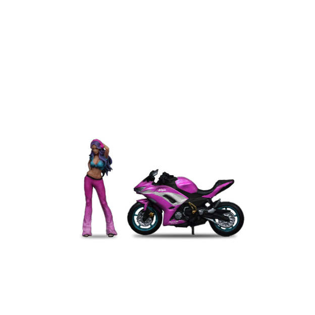 MoreArt1:64  川崎NINJA650夢幻紫摩托人偶套裝樹脂模型-CASEZONE