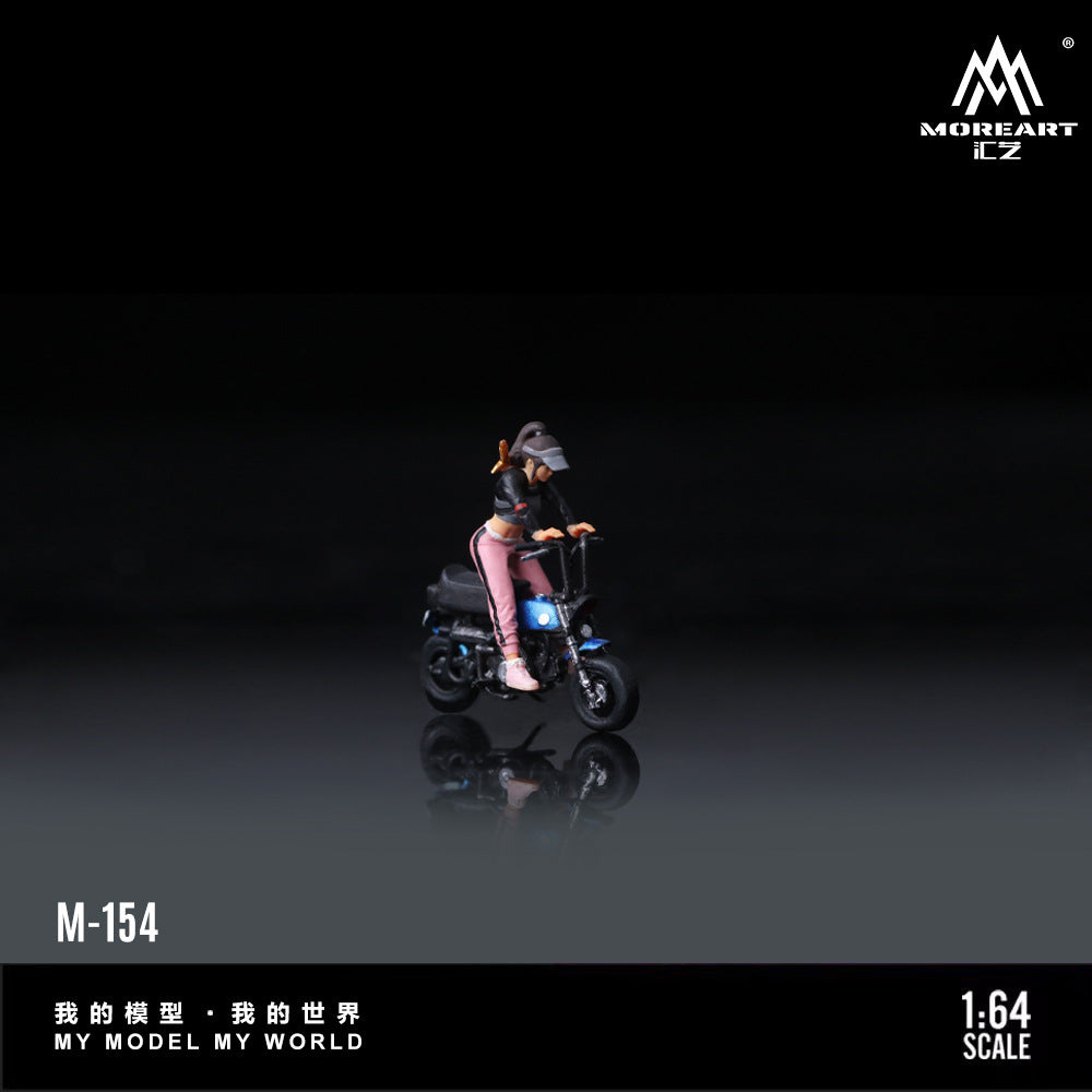 MoreArt1:64 趕場女俠摩托人偶套裝仿真樹脂模型-CASEZONE