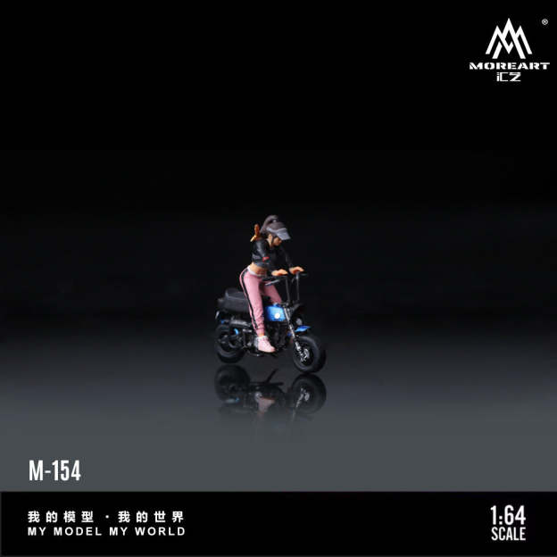 MoreArt1:64 趕場女俠摩托人偶套裝仿真樹脂模型-CASEZONE