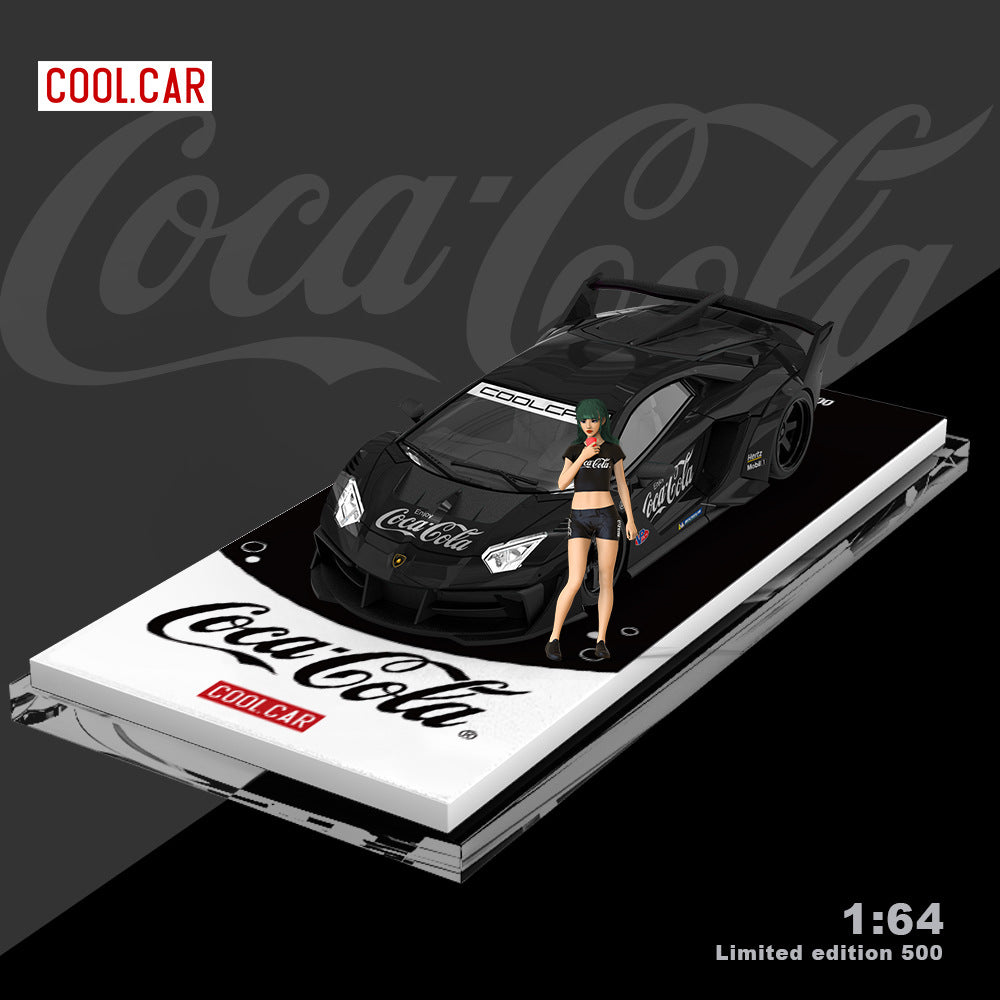 CoolCar 1:64 蘭博GTEVO黑色紅色可口可樂仿真合金車模-CASEZONE