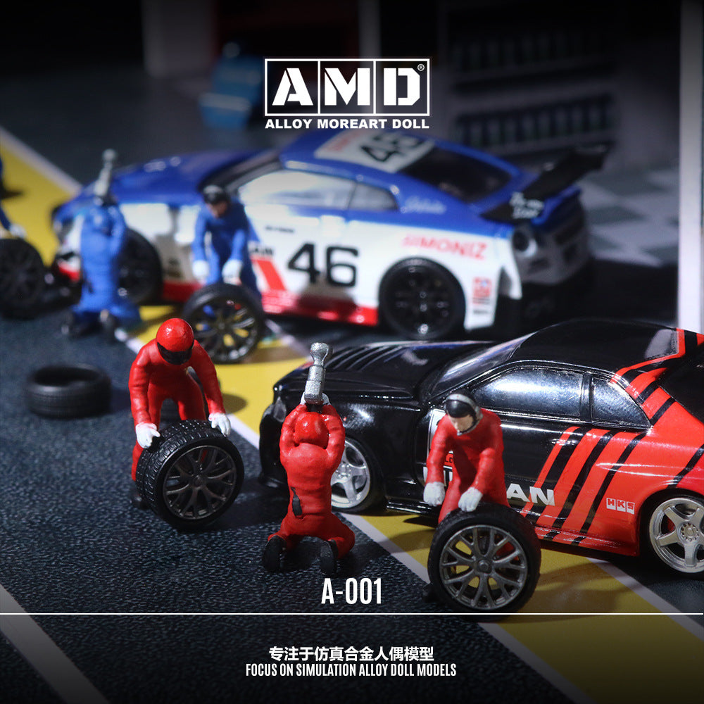 ALLOY MOREART DOLL 1:64 汽車修理工人偶套裝合金人偶模型-CASEZONE