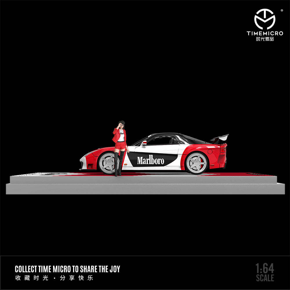 時光TimeMicro1:64 馬自達RX-7 Veilside 萬寶路仿真合金汽車模型-CASEZONE