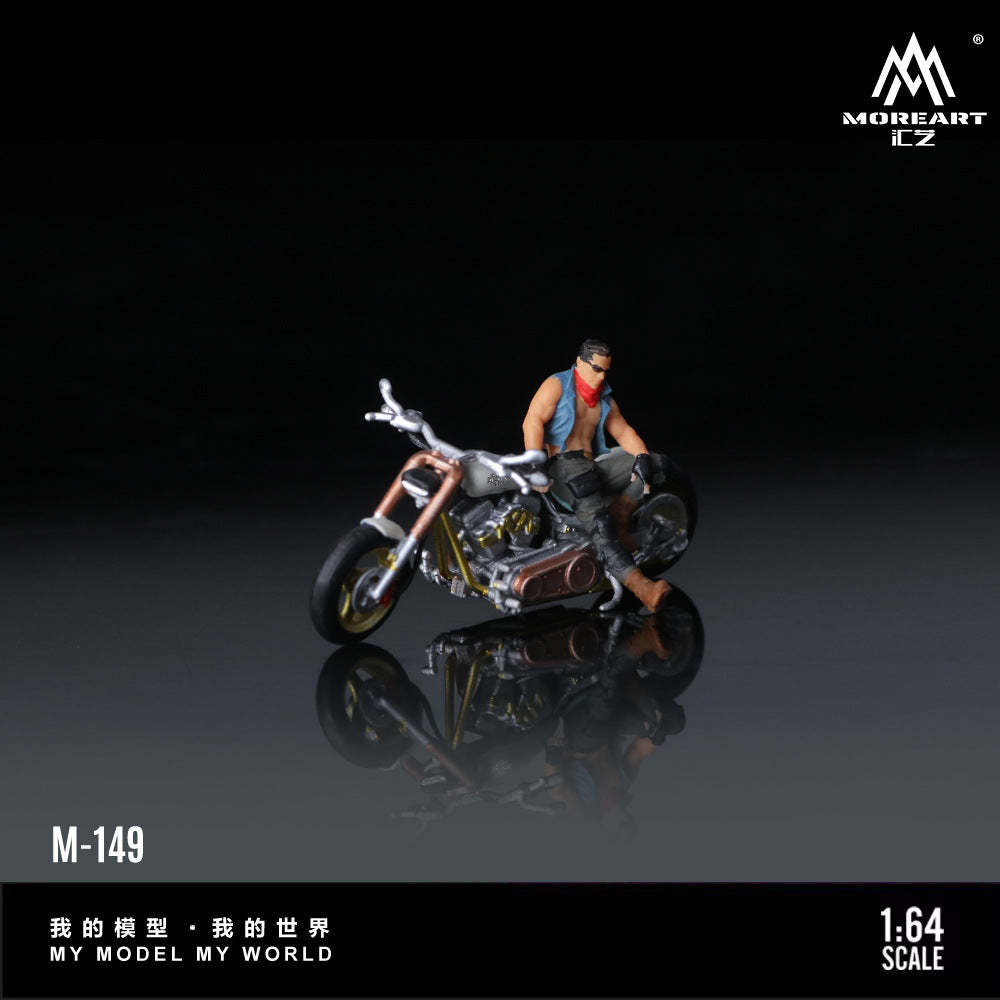 MoreArt1:64  哈雷白色潮男摩托人偶仿真樹脂模型-CASEZONE