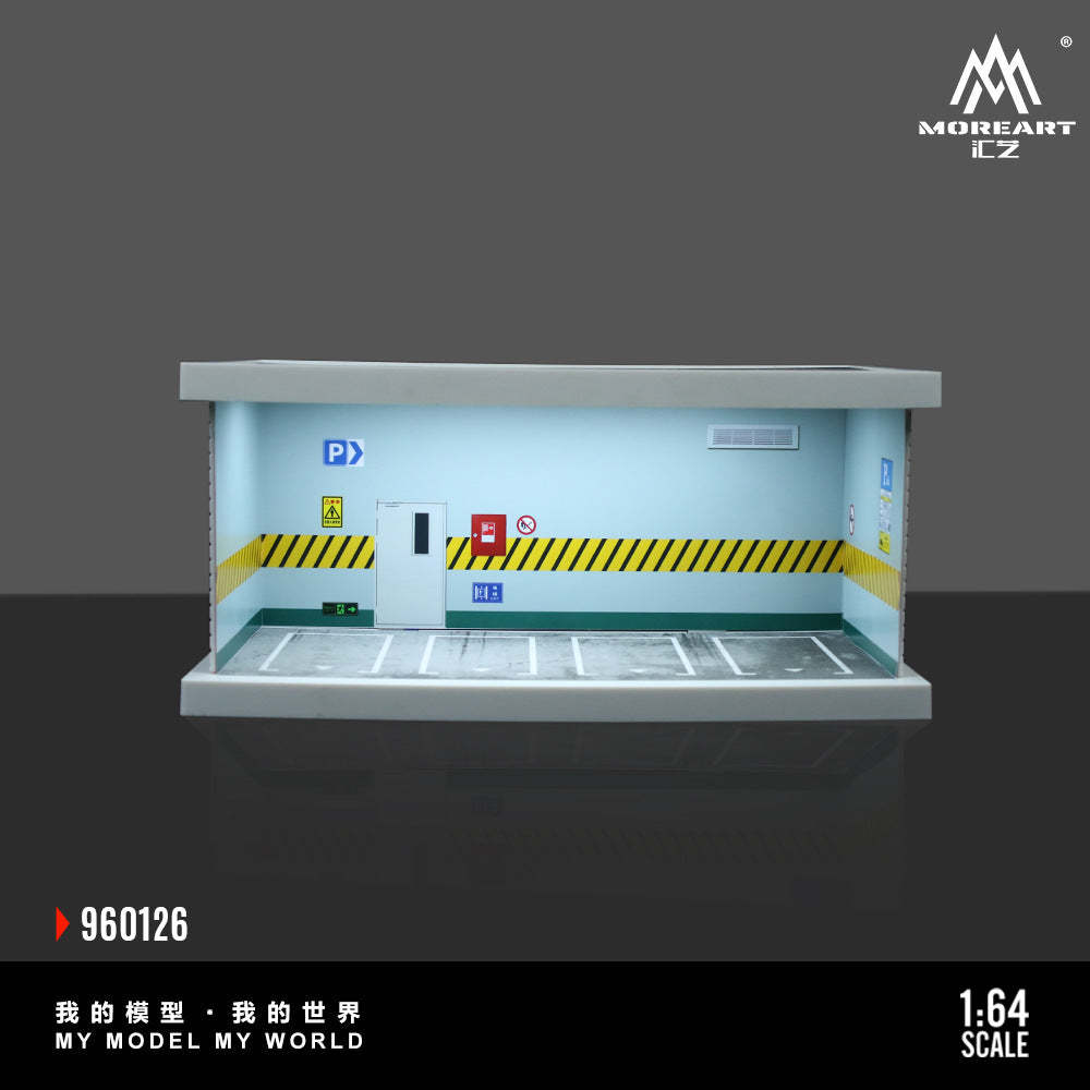 匯藝MoreArt1:64 地下停車庫燈光版拼裝場景仿真模型-CASEZONE