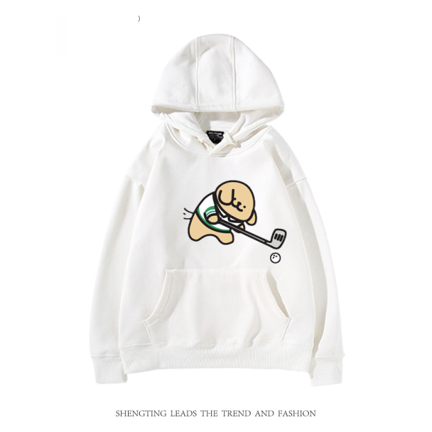 線條小狗新款 親子情侶男女款連帽衛衣-CASEZONE