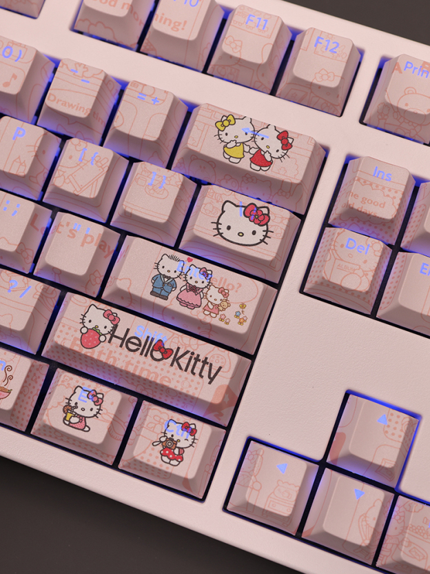 凱蒂貓Hello Kitty透光RGB108鍵標準配列衛星軸鍵帽-CASEZONE