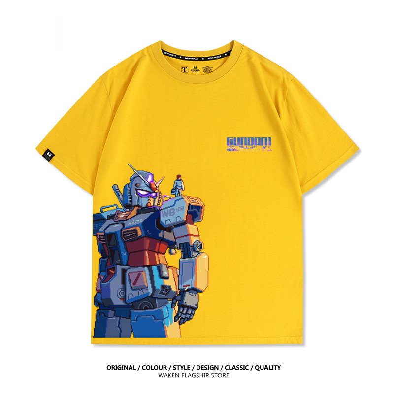 像素風機動戰士鋼彈 印花短袖T恤-CASEZONE