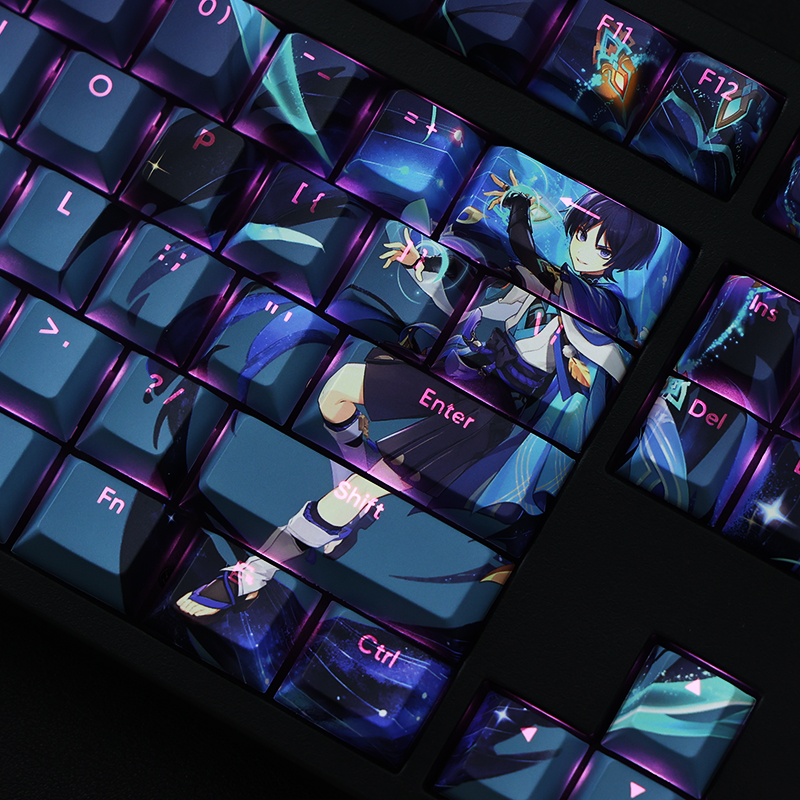 原神散兵透光RGB108鍵標準配列衛星軸鍵帽-CASEZONE