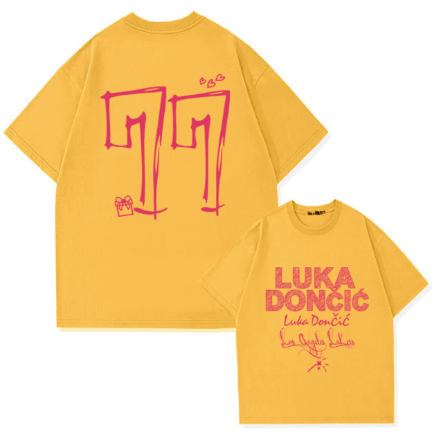 湖人隊東契奇77號 2025親子情侶男女同款 印花短袖T恤-CASEZONE