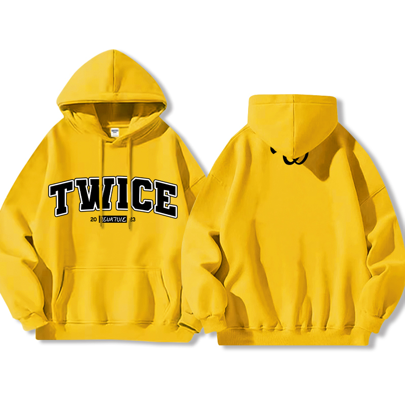 TWICE同款 寬鬆百搭 秋冬款 寬鬆連帽衛衣-CASEZONE