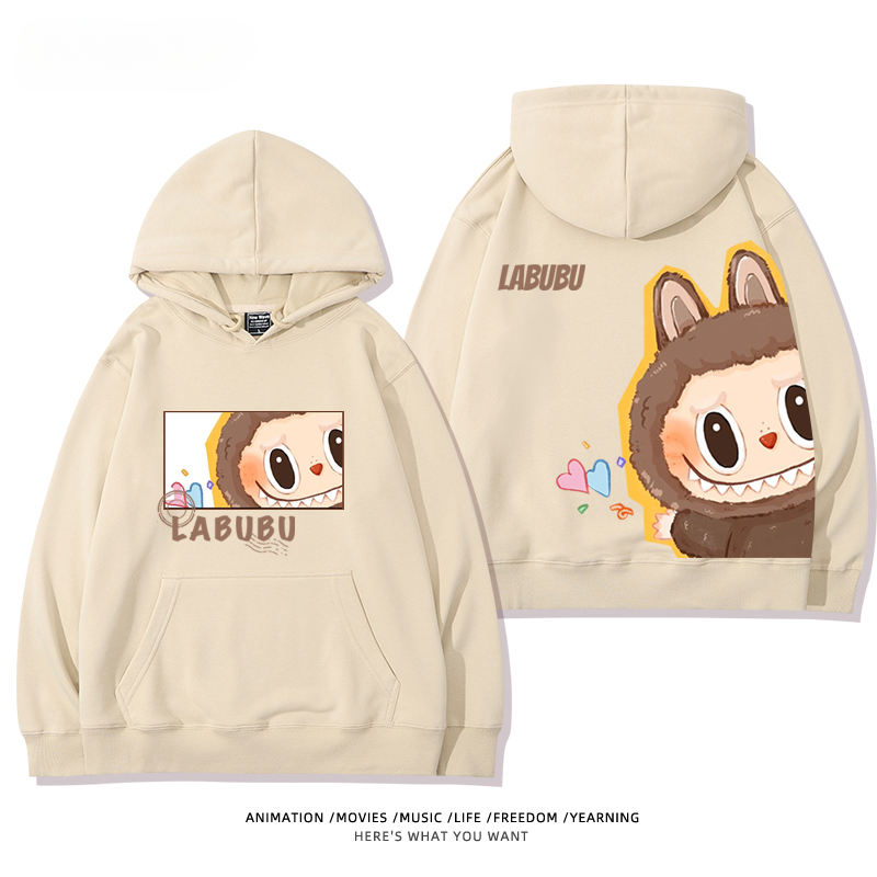 labubu新款 寬鬆百搭 秋冬款 寬鬆連帽衛衣-CASEZONE