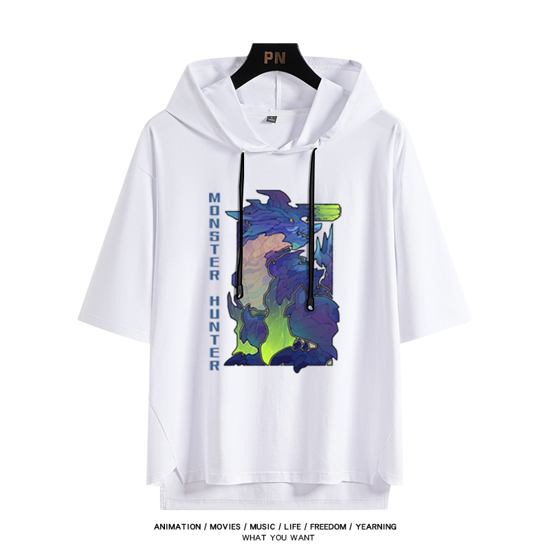 魔物獵人新款 親子情侶男女款連帽短袖T恤