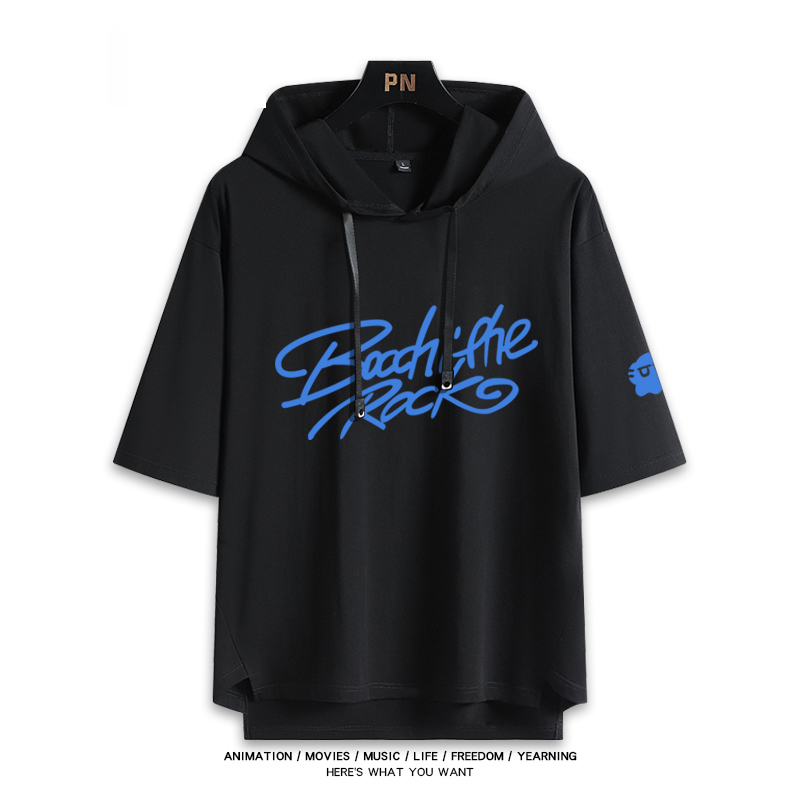 孤獨搖滾新款 親子情侶男女款連帽短袖T恤