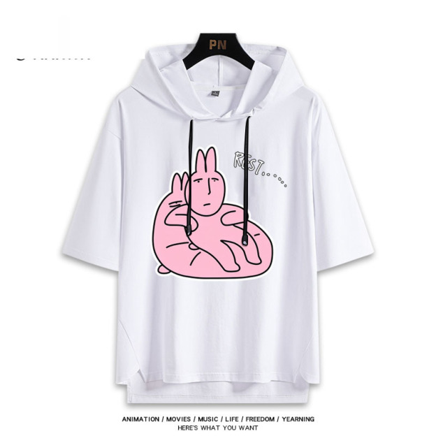 粉紅兔子My Friend Rabbit 連帽短袖T恤