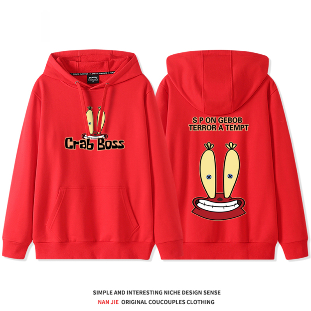 海綿寶寶聯名 2025秋冬新款 親子情侶裝連帽衛衣