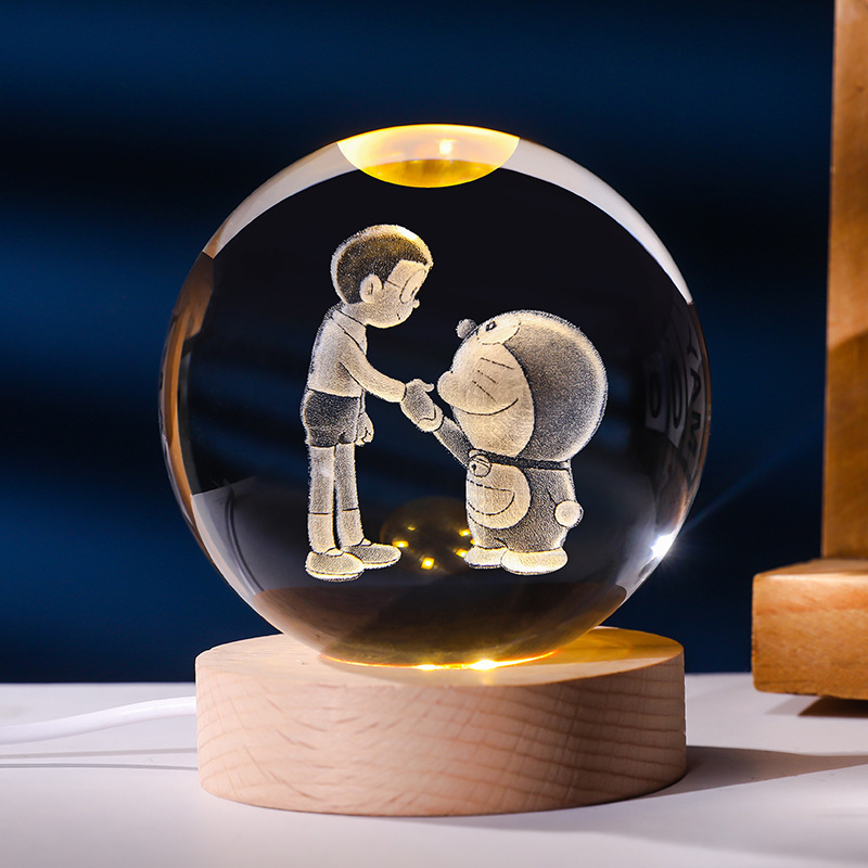 寶可夢系列 發光水晶球小夜燈 創意節日禮物桌面小擺件