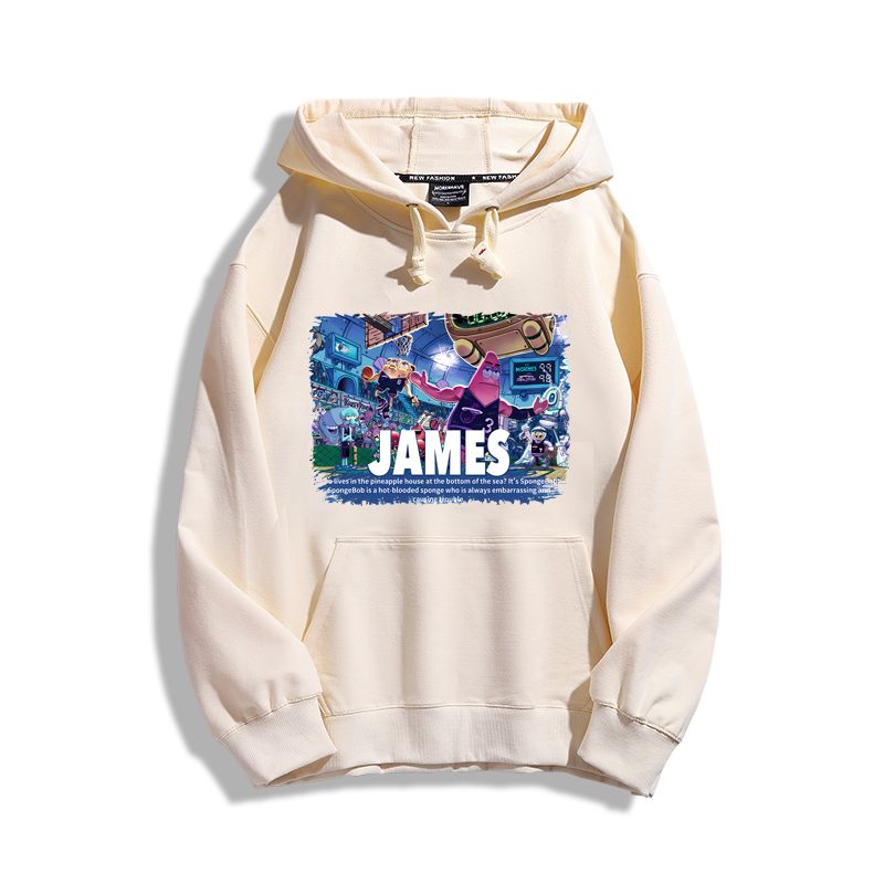 海綿寶寶聯名詹姆斯新款 親子情侶男女款連帽衛衣-CASEZONE