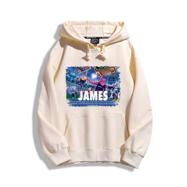 海綿寶寶聯名詹姆斯新款 親子情侶男女款連帽衛衣-CASEZONE