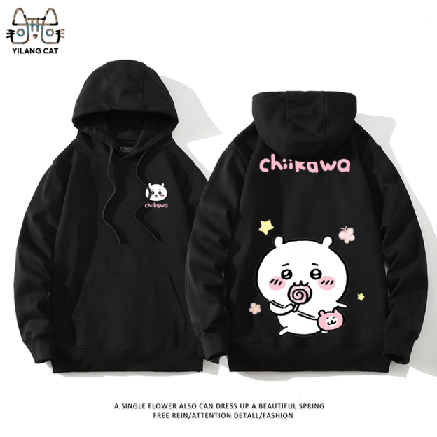 Chiikawa聯名衛衣2025秋冬新款親子情侶裝連帽衛衣