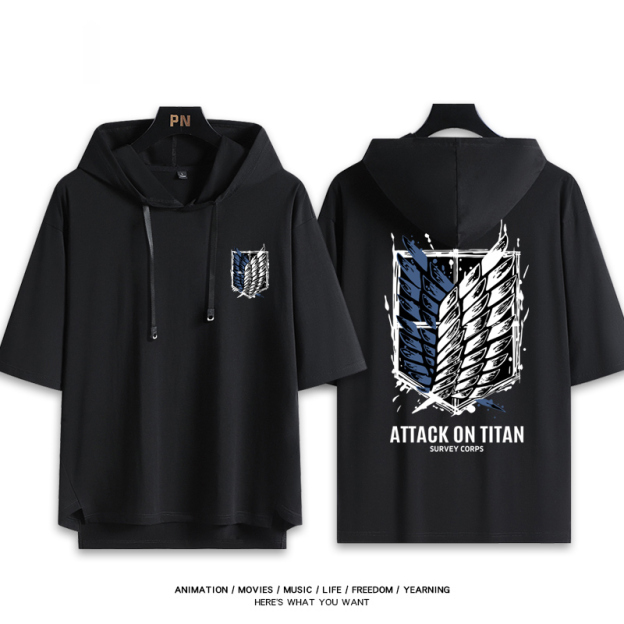 進擊的巨人 連帽短袖T恤-ZUIHANG SHOP