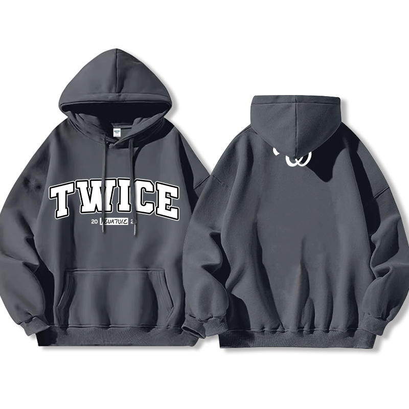 TWICE同款 寬鬆百搭 秋冬款 寬鬆連帽衛衣-CASEZONE