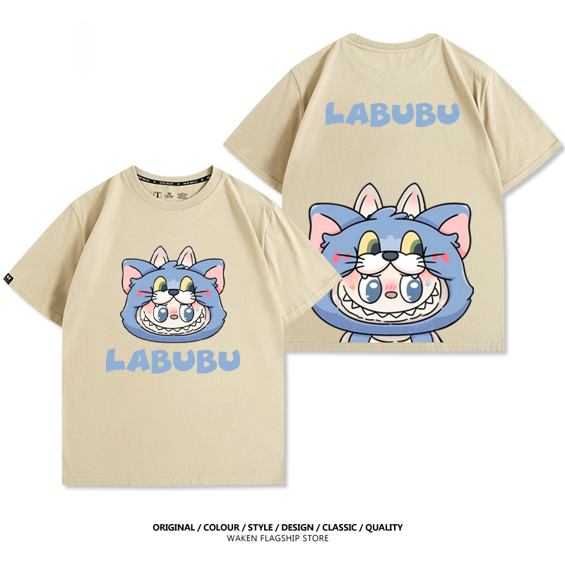 LabubuX湯姆貓與傑利鼠 印花短袖T恤-CASEZONE