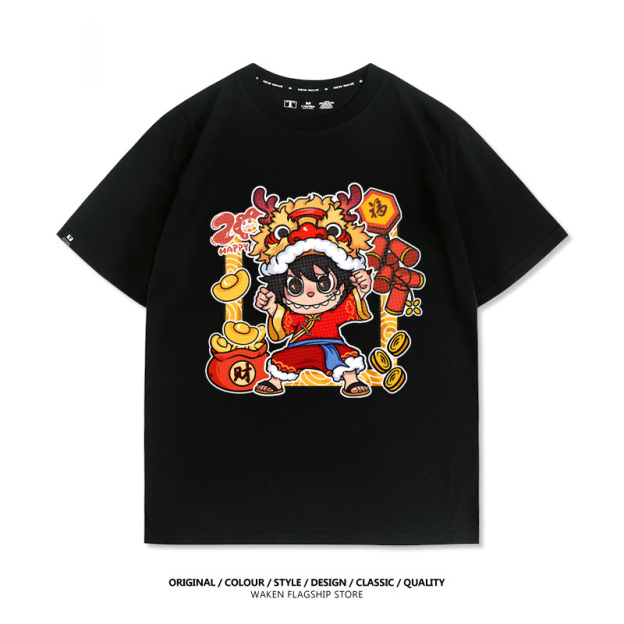 LabubuX航海王 印花短袖T恤-CASEZONE