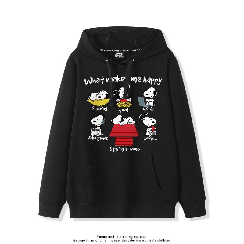 史努比 聯名衛衣2025秋冬新款親子情侶裝連帽衛衣